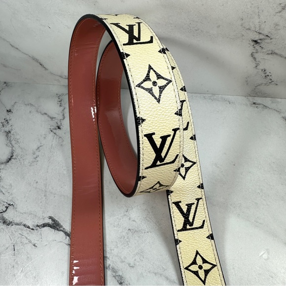 Louis Vuitton Bag Strap Monogram b&w Pink patent leather shoulder bandouliere LV - Picture 4 of 10